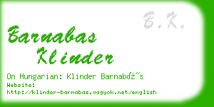 barnabas klinder business card